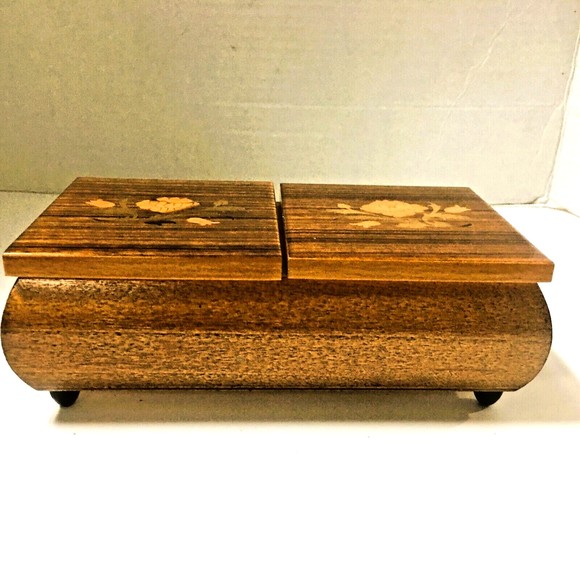 Vintage wooden Mozart Magic Flute Music Box Made in Italy Reuge velvet lining - Picture 2 of 10